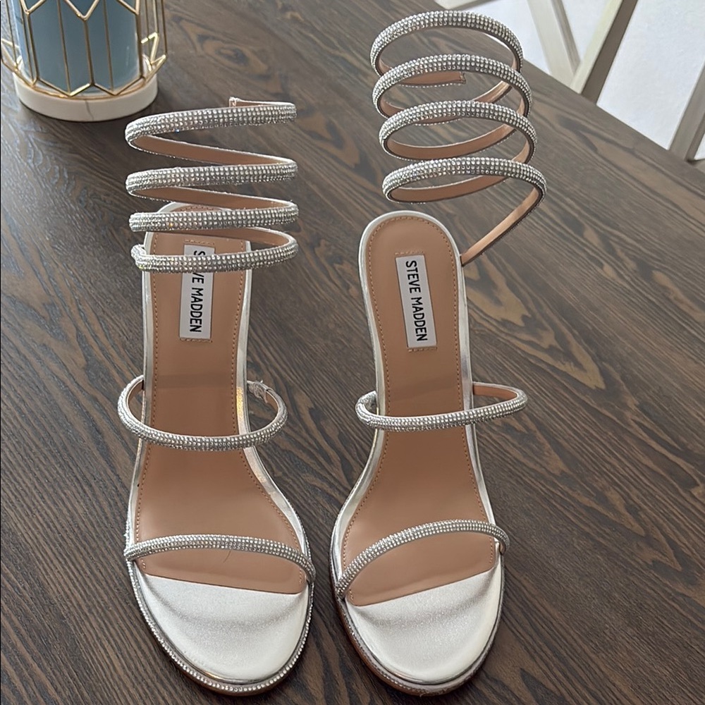 Steve Madden Silver Strappy Women's Heels
